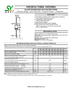 1N5391G Datasheet PDF Changzhou Shunye Electronics Co.,Ltd.