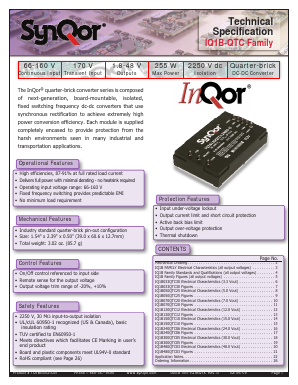 IQ1B480QTC03NRS Datasheet PDF SynQor Worldwide Headquarters