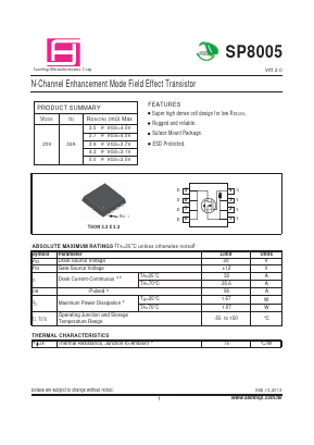 SP8005 Datasheet PDF Samhop Mircroelectronics