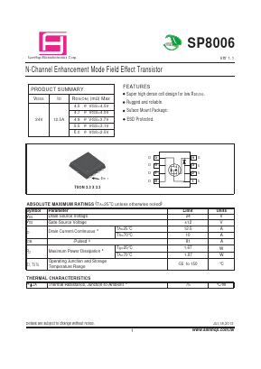 SP8006 Datasheet PDF Samhop Mircroelectronics