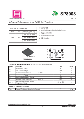 SP8008 Datasheet PDF Samhop Mircroelectronics