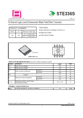 STE336S Datasheet PDF Samhop Mircroelectronics