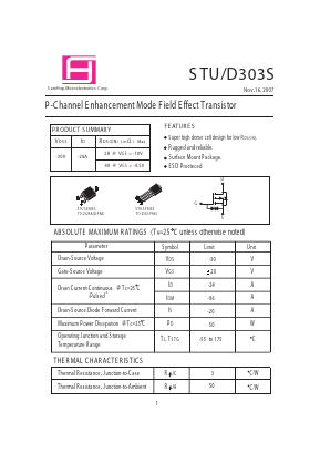 STU303S Datasheet PDF Samhop Mircroelectronics