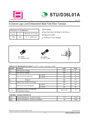 STU36L01A Datasheet PDF Samhop Mircroelectronics