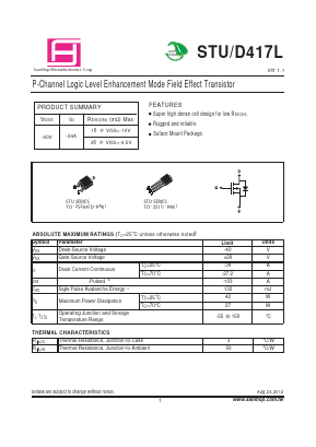 STD417L Datasheet PDF Samhop Mircroelectronics