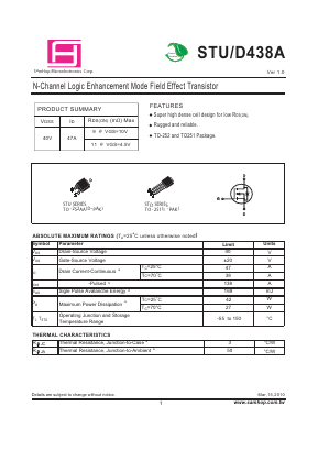 STD438A Datasheet PDF Samhop Mircroelectronics