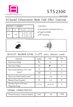 STS2300 Datasheet PDF Samhop Mircroelectronics