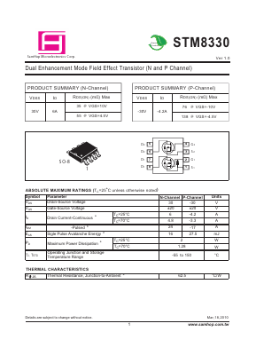 STM8330 Datasheet PDF Samhop Mircroelectronics