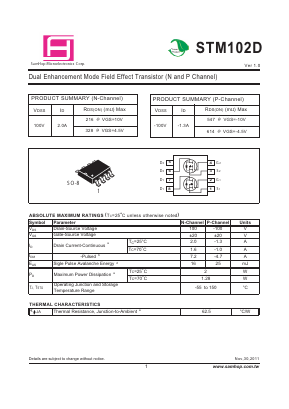 STM102D Datasheet PDF Samhop Mircroelectronics