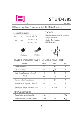STU428S Datasheet PDF Samhop Mircroelectronics