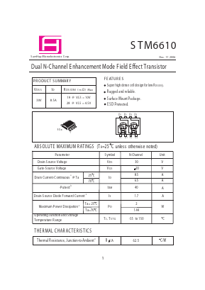 STM6610 Datasheet PDF Samhop Mircroelectronics