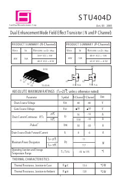STU404D Datasheet PDF Samhop Mircroelectronics