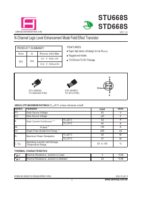 STD668S Datasheet PDF Samhop Mircroelectronics