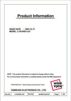 LTA104S1-L01 Datasheet PDF Samsung