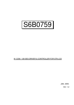 S6B0759 Datasheet PDF Samsung