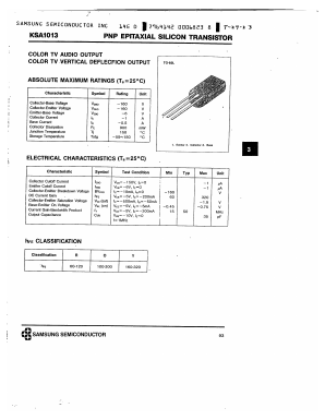 KSA1013 Datasheet PDF Samsung