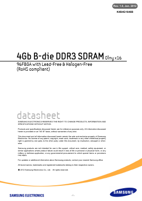 K4B4G1646B-HPK0 Datasheet PDF Samsung