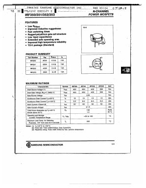 IRF350 Datasheet PDF Samsung