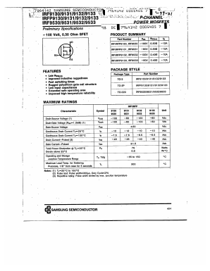 IRF9530 Datasheet PDF Samsung
