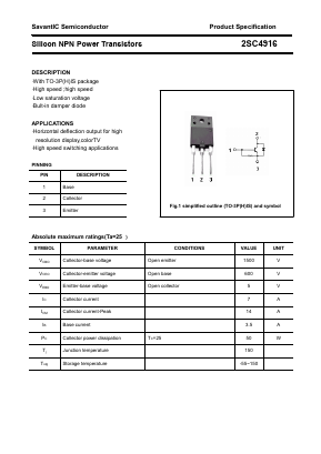 C4916 Datasheet PDF SavantIC Semiconductor 