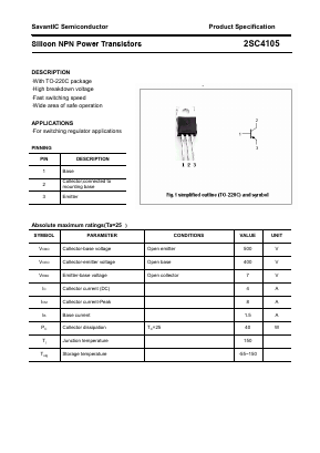 C4105 Datasheet PDF SavantIC Semiconductor 