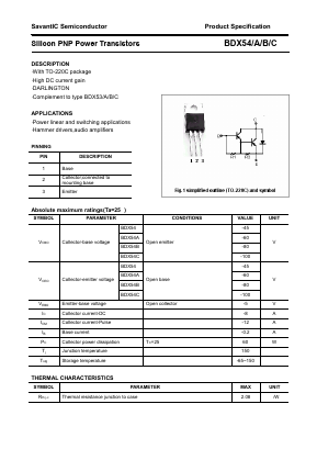 BDX54C Datasheet PDF SavantIC Semiconductor 