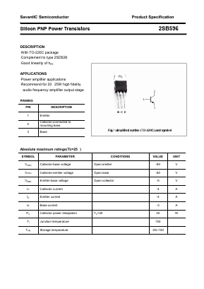 B596O Datasheet PDF SavantIC Semiconductor 