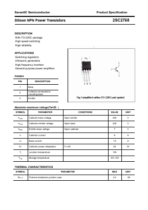 2SC2768 Datasheet PDF SavantIC Semiconductor 