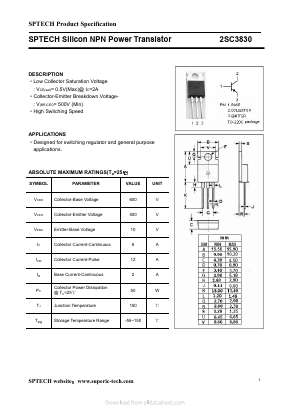 2SC3830 Datasheet PDF SavantIC Semiconductor 