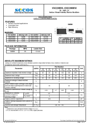 SM220BM Datasheet PDF Secos Corporation.