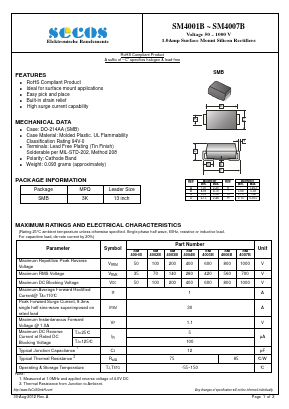 SM4006B Datasheet PDF Secos Corporation.