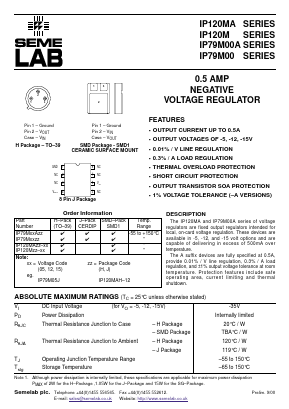 LM120MAH-15-8QR-B Datasheet PDF Semelab - > TT Electronics plc 