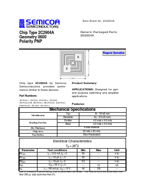 2N3485A Datasheet PDF Semicoa Semiconductor