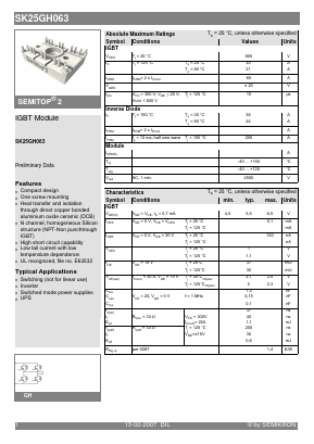 SK25GH063 Datasheet PDF Semikron