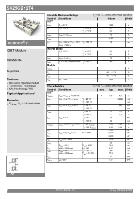 SK25GB12T4 Datasheet PDF Semikron