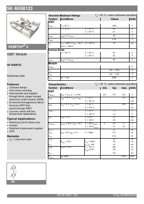 SK40GB123 Datasheet PDF Semikron