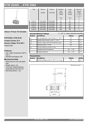 KYW25 Datasheet PDF Semikron