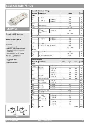 SEMIX353GB176HDS Datasheet PDF Semikron
