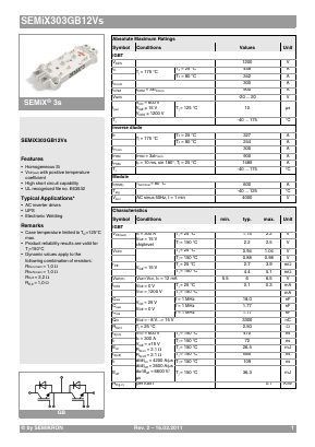 SEMIX303GB12VS Datasheet PDF Semikron