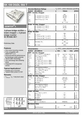 SK100DGDL066T Datasheet PDF Semikron