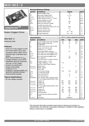 SKAI100E/U Datasheet PDF Semikron