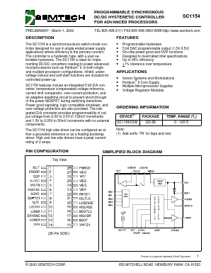 SC1154 Datasheet PDF Semtech Corporation