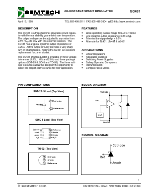 SC431CS-5 Datasheet PDF Semtech Corporation