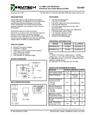 EZ1585CM-3.3TR Datasheet PDF Semtech Corporation