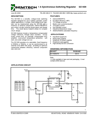 SC1409 Datasheet PDF Semtech Corporation