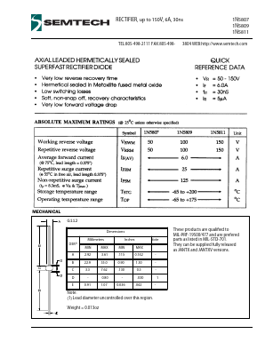 1N5807 Datasheet PDF Semtech Corporation