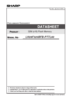 LH28F320BFB-PTTL60 Datasheet PDF Sharp Electronics