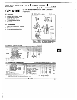 GP1A16RA Datasheet PDF Sharp Electronics