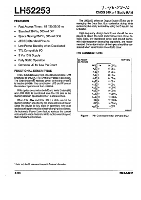 LH52253 Datasheet PDF Sharp Electronics
