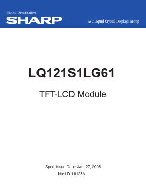 LQ121S1LG61 Datasheet PDF Sharp Electronics